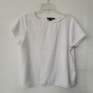 Pendleton White Short‎ Sleeve Blouse Top Womens Size M Career Casual Layering
